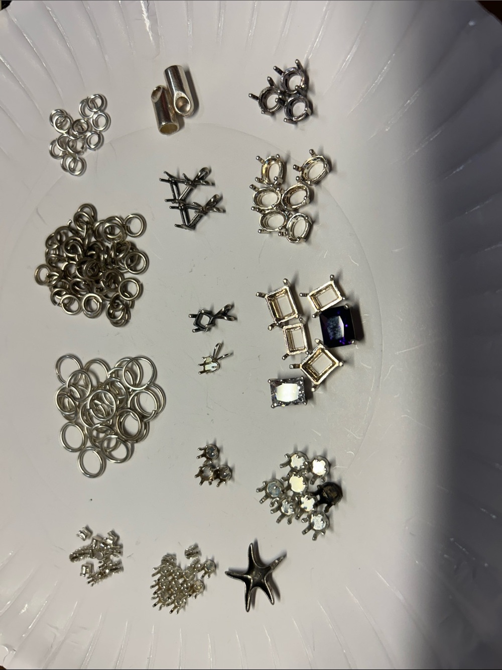 46 grams of  .925 Sterling Silver Jewelry settings and links to make jewelry